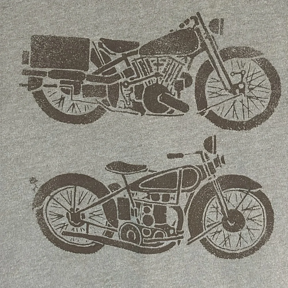 Banana Republic Steel Blue, Cotton Blend Motorcycle TSHIRT Size MED